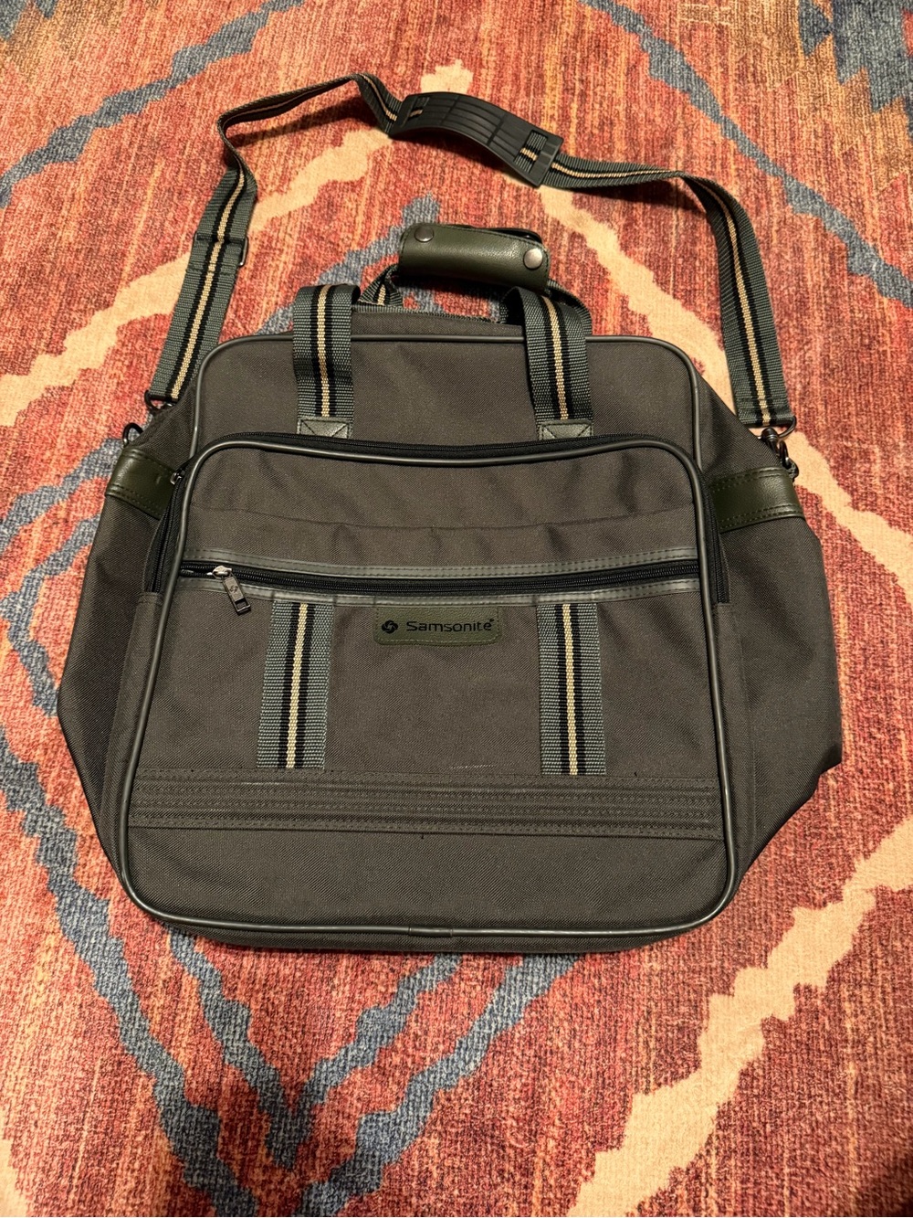 Samsonite Gray and Olive Two-Tone Travel Bag